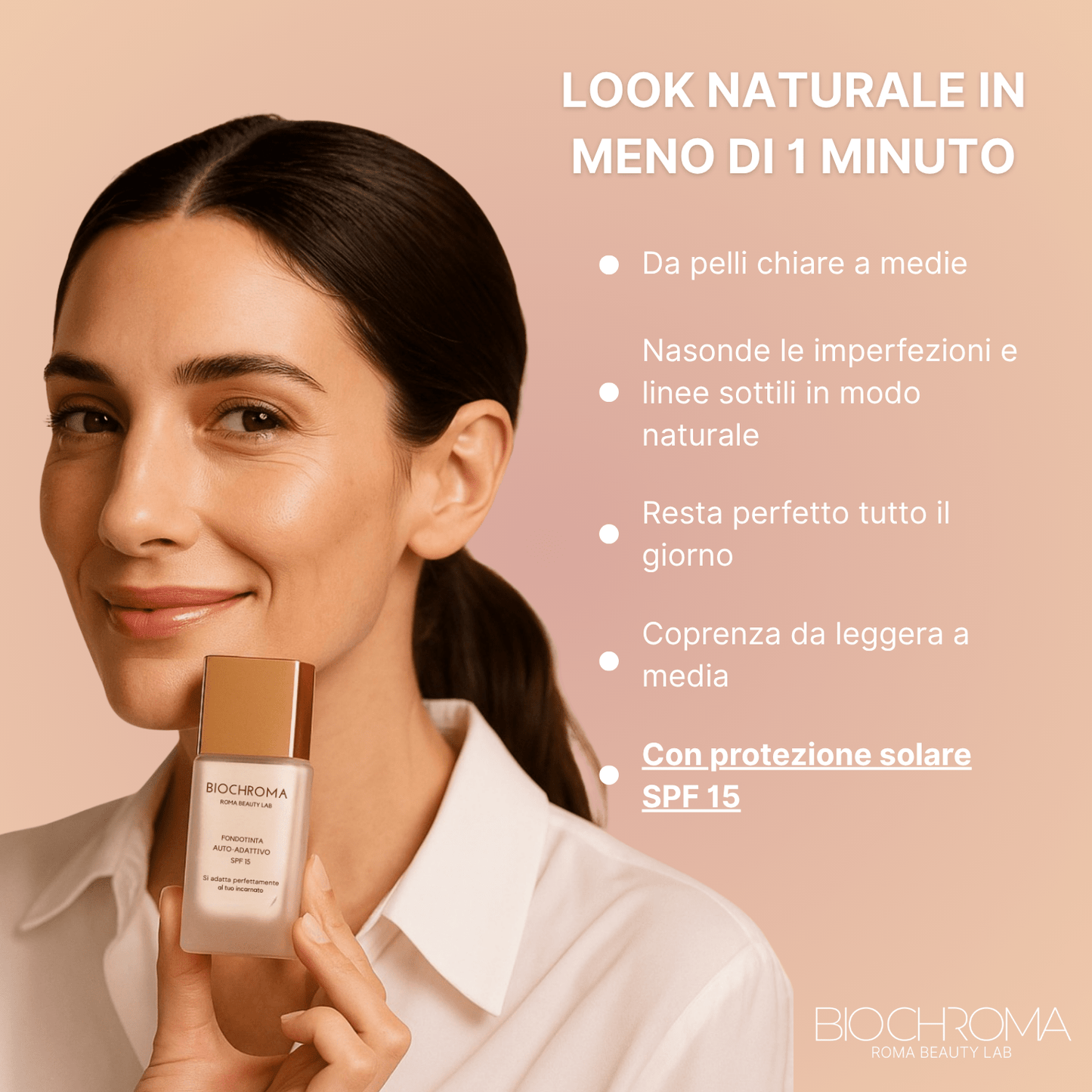 Fondotinta AutoAdattivo con SPF15 | Per Pelli Mature